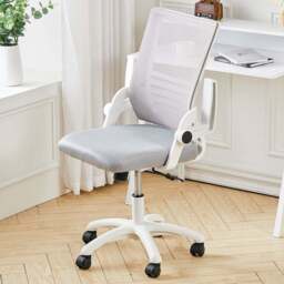 Living and Home White Mesh Ergonomic Swivel Office Chair - Size: 101 x 60 x 45cm - Grey - Wilko - thumbnail 1