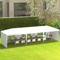 Outsunny 9 x 3m White Party Tent Gazebo - Size: 3 x 9m - Wilko