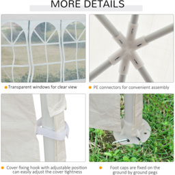 Outsunny 9 x 3m White Party Tent Gazebo - Size: 3 x 9m - Wilko - thumbnail 7
