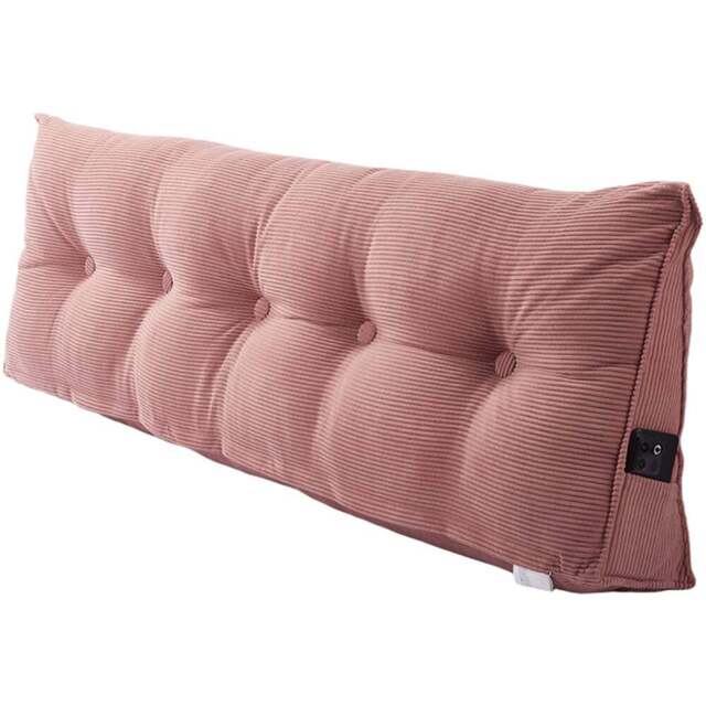 Living and Home Pink Corduroy Wedge Headboard Pillow with Side Pocket 150 x 20cm - Size: 50 x 150 x 20cm - Wilko - image 1