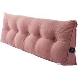 Living and Home Pink Corduroy Wedge Headboard Pillow with Side Pocket 150 x 20cm - Size: 50 x 150 x 20cm - Wilko - thumbnail 1