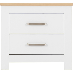 Seconique Portland 2 Drawer White and Oak Effect Bedside Table - Wilko - thumbnail 5