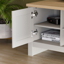 Vida Designs Arlington Single Door 2 Shelf Grey TV Unit - Size: 39 x 95 x 49cm - Wilko - thumbnail 5