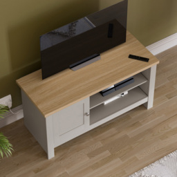 Vida Designs Arlington Single Door 2 Shelf Grey TV Unit - Size: 39 x 95 x 49cm - Wilko - thumbnail 6