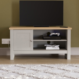 Vida Designs Arlington Single Door 2 Shelf Grey TV Unit - Size: 39 x 95 x 49cm - Wilko - thumbnail 7