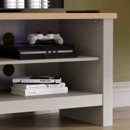Vida Designs Arlington Single Door 2 Shelf Grey TV Unit - Size: 39 x 95 x 49cm - Wilko - thumbnail 4