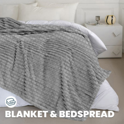 Velosso Silver Waffle Plush Throw 200 x 240cm - Size: 200 x 240 x 1cm - Wilko - thumbnail 3