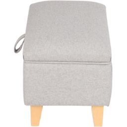 Living and Home Grey Linen Upholstered Storage Ottoman - Wilko - thumbnail 7