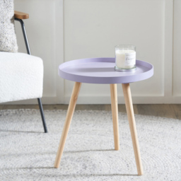 Pacific Lifestyle Halston Lilac Wood Veneer and Natural Pine Wood Side Table - Purple - Wilko - thumbnail 6