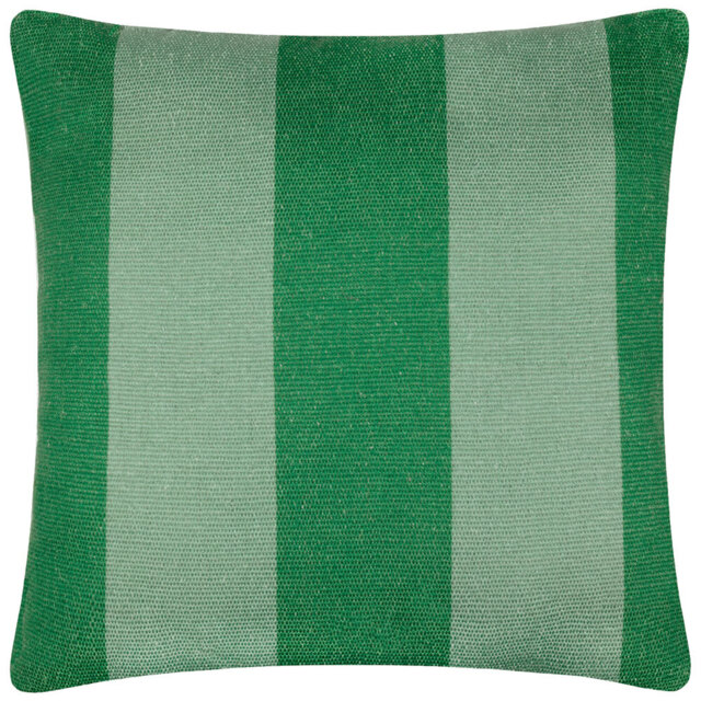 furn. Deck Stripe Green Woven Polyester Filled Outdoor Cushion 59 x 59cm - Wilko