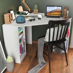 Decorotika Floating 4 Shelf Corner Computer Desk White - Size: 80 x 120 x 90cm - Wilko - thumbnail 1