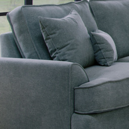 Alba City 2 Seater Fine Blue Fabric Sofa Bed - Grey - Wilko - thumbnail 4