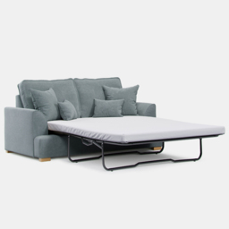 Alba City 2 Seater Fine Blue Fabric Sofa Bed - Grey - Wilko - thumbnail 3