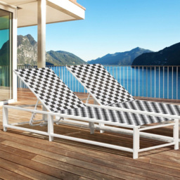 Costway Adjustable Patio Chaise Lounge Chair with Wheels - Size: 126 x 60.5 x 20.9cm - Multi - Wilko - thumbnail 1