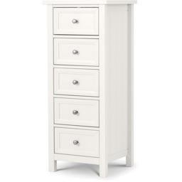 Julian Bowen Maine 5 Drawer Surf White Tall Chest of Drawers - Wilko - thumbnail 3