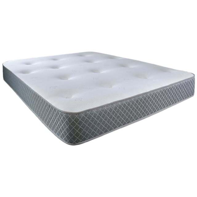 Starlight Beds King Size Tufted Hybrid Memory Foam and Spring Mattress - Grey - Wilko - image 1