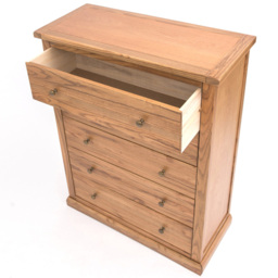 Cabinet Bits Salerno 5 Drawer Brown Brass Knob Chest of Drawers - Wilko - thumbnail 6