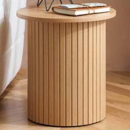 Birlea Axel Fluted Brown Side Table - Size: 48 x 45 x 45cm - SleepSoul - Wilko - thumbnail 1