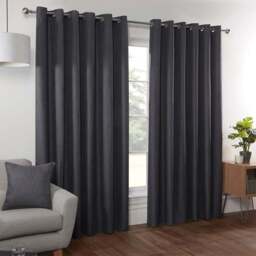 Divante Hoxton Charcoal Blackout Eyelet Curtain 229 x 168cm - Size: W 229 x D 168cm - Wilko - thumbnail 7