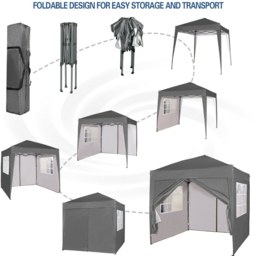 Grey 2 x 2m Pop Up Gazebo with Removable Sidewalls - MCC - Wilko - thumbnail 5