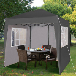 Grey 2 x 2m Pop Up Gazebo with Removable Sidewalls - MCC - Wilko