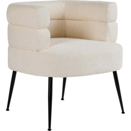 Home Source Cream Boucle Teddy Fur Barrel Accent Chair - Size: Single - Wilko - thumbnail 3