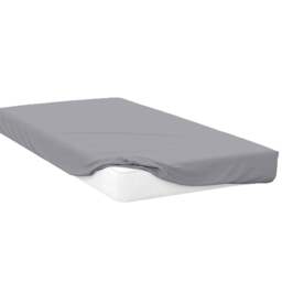 Serene Double Grey Fitted Bed Sheet - Wilko