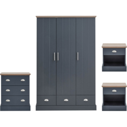 GFW Kendal Slate Blue 4 Piece Bedroom Furniture Set - Wilko - thumbnail 3
