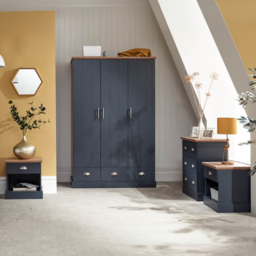 GFW Kendal Slate Blue 4 Piece Bedroom Furniture Set - Wilko - thumbnail 1