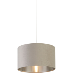Lighting Collection Light Grey Silver Inner Velvet Drum Shade 35cm - Size: 22 x 35 x 35cm - Wilko - thumbnail 4