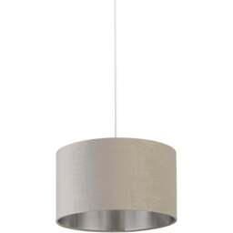 Lighting Collection Light Grey Silver Inner Velvet Drum Shade 35cm - Size: 22 x 35 x 35cm - Wilko