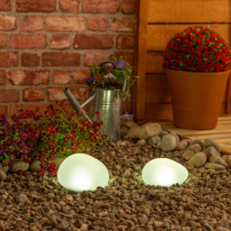 ValueLights Pebbles Set of 2 Clear Outdoor Solar Decorative Lights - Size: 10.9 x 12.5 x 16.7cm - White - Wilko - thumbnail 3