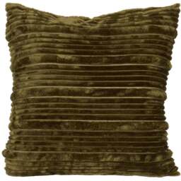My Home Brooklyn Ribbed Cushion - Olive - Wilko - thumbnail 1