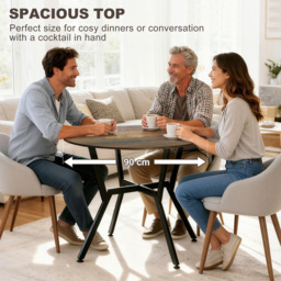 Portland 2 Seater Rustic Brown Wood Effect Small Dining Table - Wilko - thumbnail 7