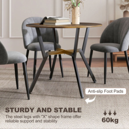 Portland 2 Seater Rustic Brown Wood Effect Small Dining Table - Wilko - thumbnail 6