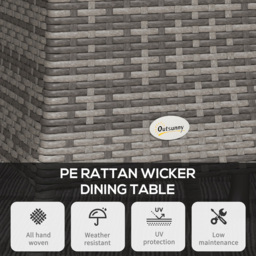 Outsunny Round Rattan Dining Table Grey - Size: 70 x 70 x 73cm - Wilko - thumbnail 5