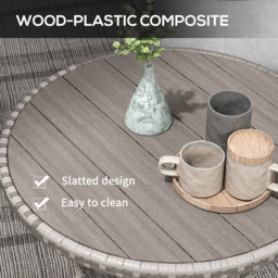 Outsunny Round Rattan Dining Table Grey - Size: 70 x 70 x 73cm - Wilko - thumbnail 6