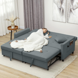 HOMCOM 3 Seater Grey L Shaped Reversible Pull Out Sofa Bed - Wilko - thumbnail 4