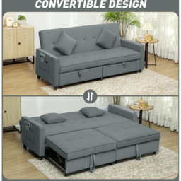 HOMCOM 3 Seater Grey L Shaped Reversible Pull Out Sofa Bed - Wilko - thumbnail 5