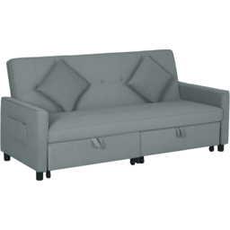 HOMCOM 3 Seater Grey L Shaped Reversible Pull Out Sofa Bed - Wilko - thumbnail 3
