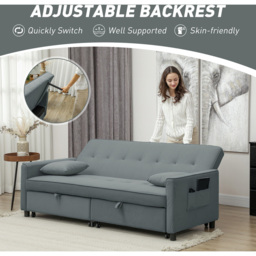 HOMCOM 3 Seater Grey L Shaped Reversible Pull Out Sofa Bed - Wilko - thumbnail 7