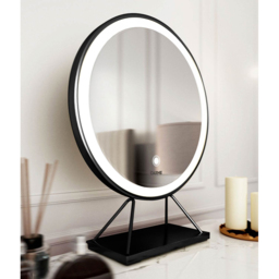 CARME Home Claudia White and Black Belle LED Mirror Dressing Table with Stool - Size: 29 x 51.5 x 114cm - Multi - Wilko - thumbnail 6