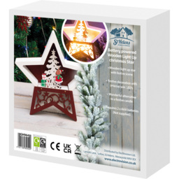 St Helens LED Light Christmas Wood Star Decoration - Size: 190 x 190 x 35cm - White - Wilko - thumbnail 7
