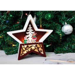 St Helens LED Light Christmas Wood Star Decoration - Size: 190 x 190 x 35cm - White - Wilko - thumbnail 4