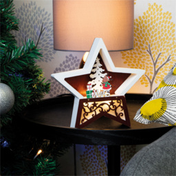 St Helens LED Light Christmas Wood Star Decoration - Size: 190 x 190 x 35cm - White - Wilko - thumbnail 3