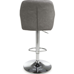 Shankar Serena Charcoal Leather Bar Stool Set of 2 - Grey - Wilko - thumbnail 7