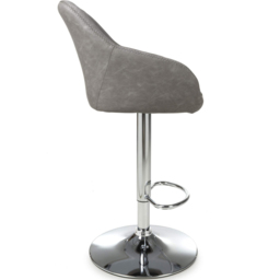 Shankar Serena Charcoal Leather Bar Stool Set of 2 - Grey - Wilko - thumbnail 5