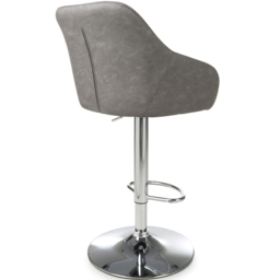 Shankar Serena Charcoal Leather Bar Stool Set of 2 - Grey - Wilko - thumbnail 6