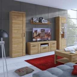 Florence Cortina Single Door Grandson Oak Right Hand Tall Display Cabinet - Size: 37 x 57 x 195cm - Brown - Furniture to Go - Wilko - thumbnail 7