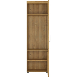 Florence Cortina Single Door Grandson Oak Right Hand Tall Display Cabinet - Size: 37 x 57 x 195cm - Brown - Furniture to Go - Wilko - thumbnail 4